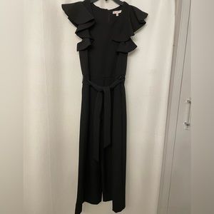 GB Girls Tiered Ruffle Sleeve Jumpsuit - Black- size 14